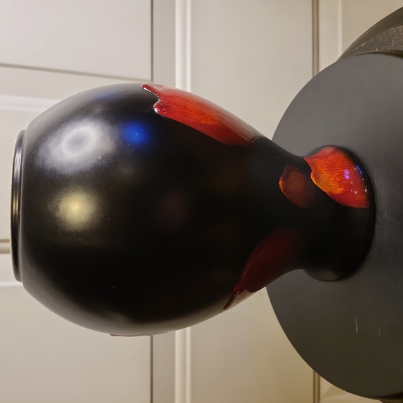 Mid Century Modern Poole Black & Red Fat Lava English Studio Art Pottery… - Picture 11 of 11